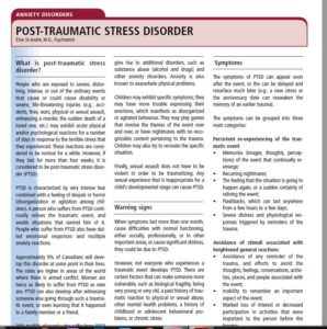 Anxiety disorders - post-traumatic stress disorder
